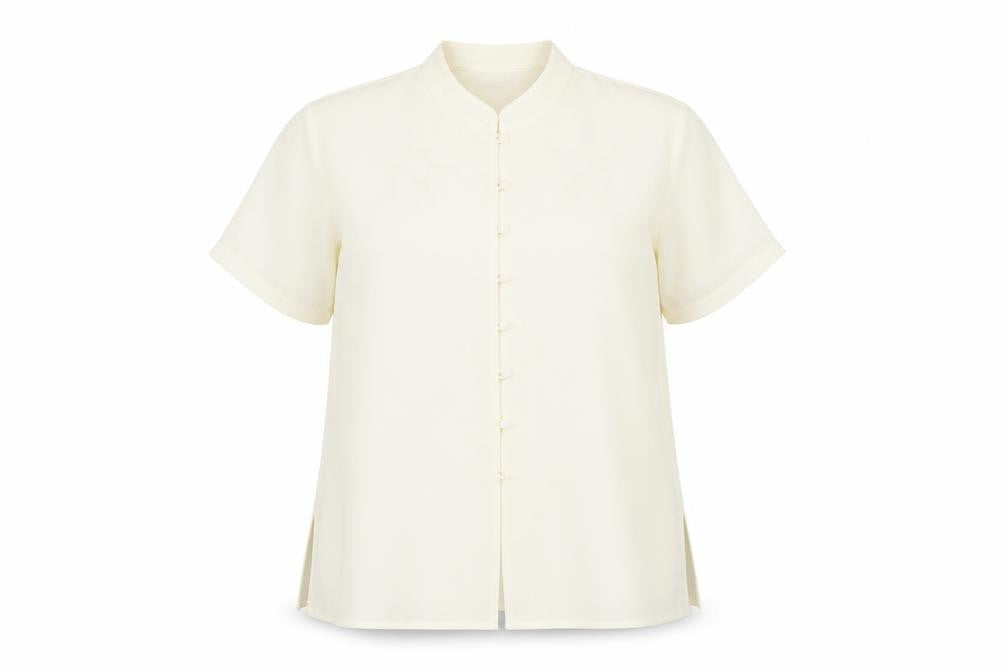 Eastex Women's Ivory Button-Up Shirt, Size 14 - Classic & Casual