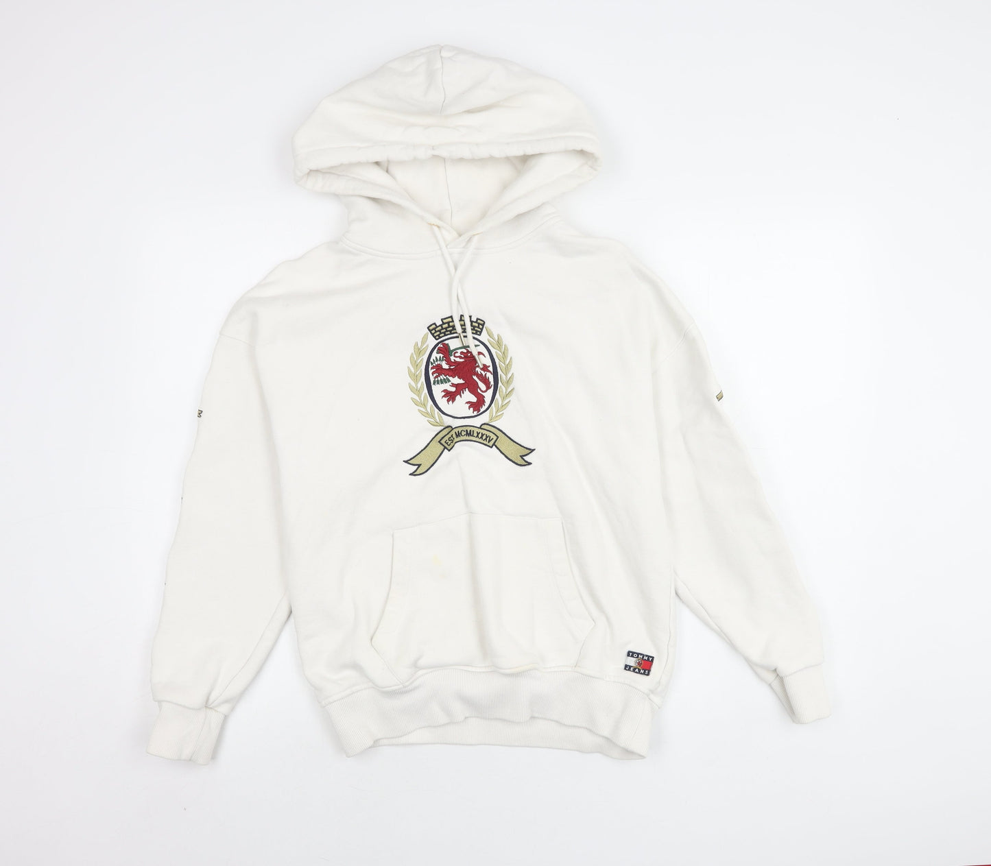 Tommy Jeans Unisex Adults White Pullover Hoodie S