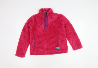 Additional front view of Gelert girls’ pink fleece pullover sweatshirt, size 11-12, years