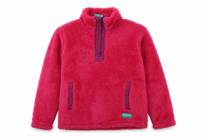 Front view of Gelert girls’ pink fleece pullover sweatshirt, size 11-12, years