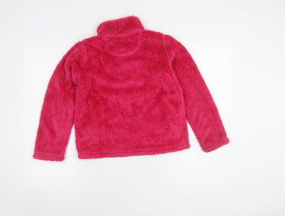 Back view of Gelert girls’ pink fleece pullover sweatshirt, size 11-12, years