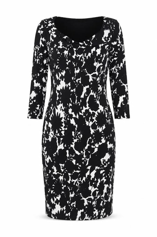 Laura Ashley Women's Black Floral Dress, Size 10, Casual