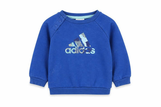 Adidas Blue Unisex Baby Pullover Jumper 6-9 Months