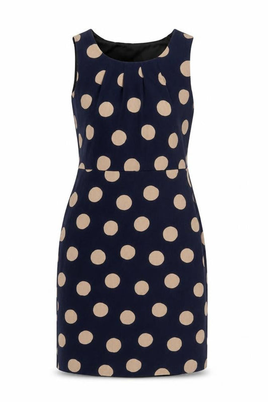 Laura Ashley Women's Blue Polka Dot Sheath Dress Size 10