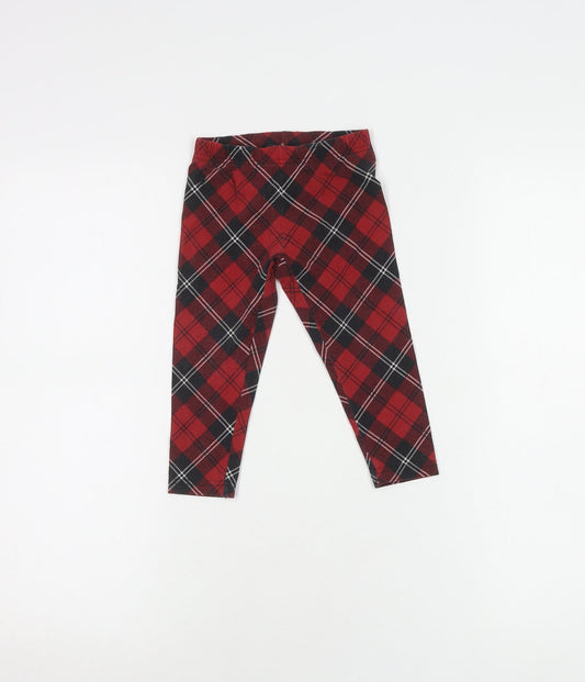 Ralph Lauren Red Plaid Baby Leggings 24 Months