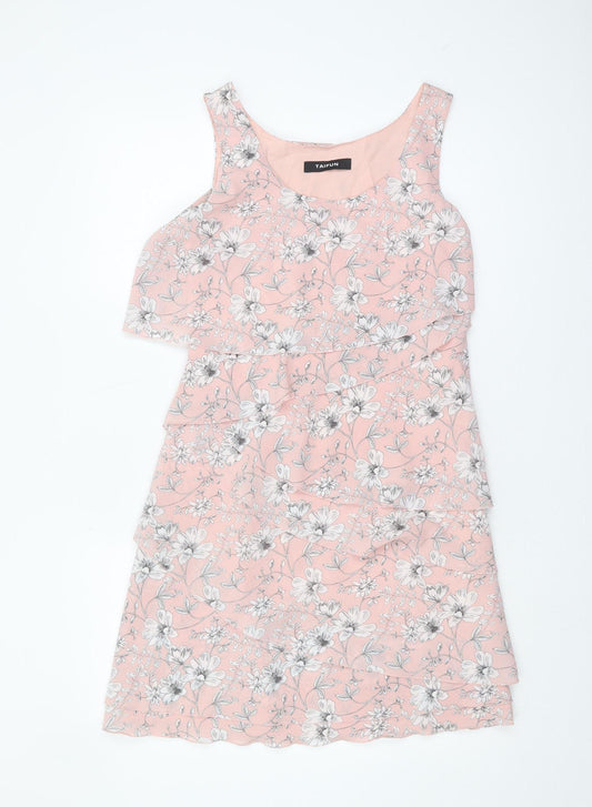 Taifun Women's Pink Floral Sleeveless Dress Size 6
