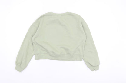 Back view of New Look girls’ green graphic sweatshirt 10-11 years pullover