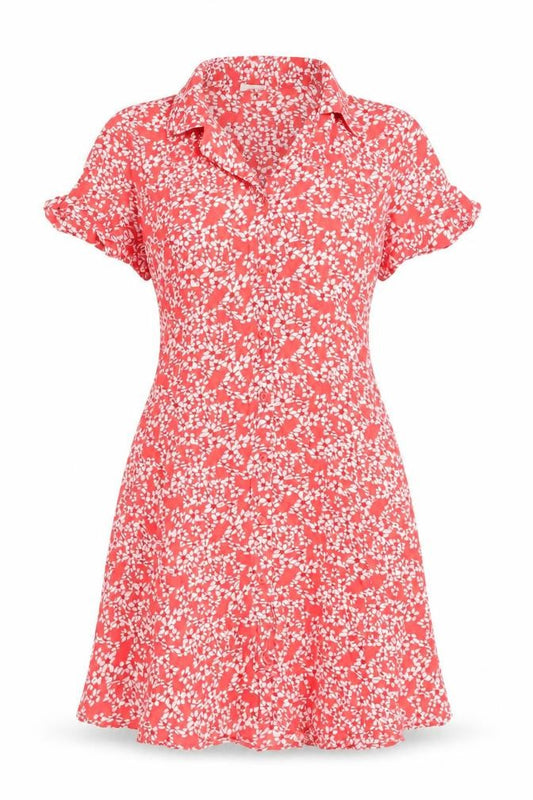 Jacqueline de Yong Women's Red Floral Shirt Dress