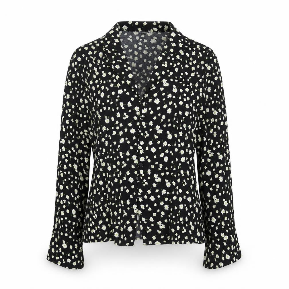 Marks & Spencer Women's Floral Blouse, Black 8 Petite