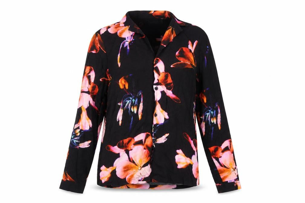 ASOS DESIGN Women's XS Black Floral Button-Up Shirt