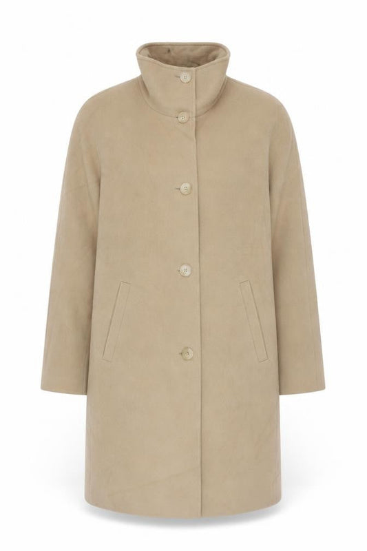 Marks & Spencer Women's Beige Wool Blend Overcoat