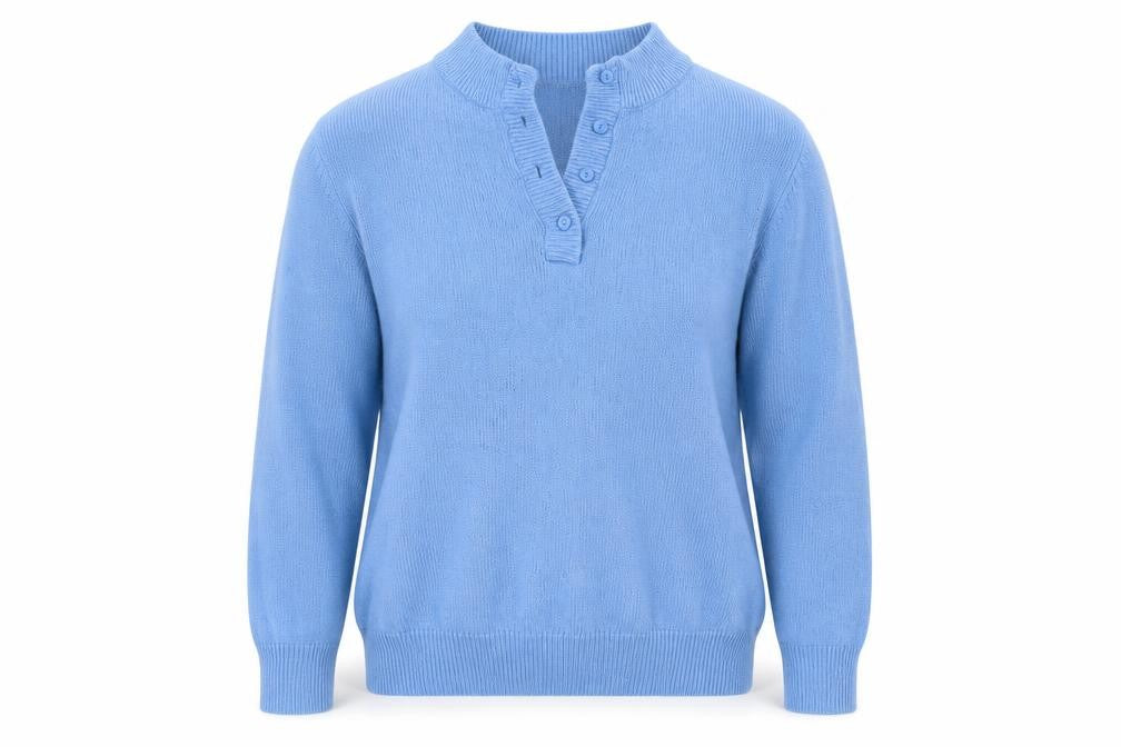 Damart Blue Henley Women's Jumper, Size 14