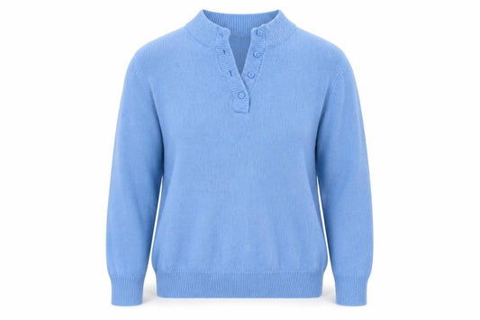 Damart Blue Henley Women's Jumper, Size 14