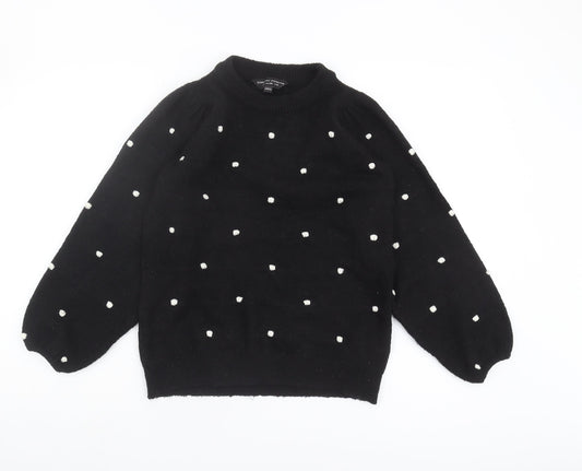 Dorothy Perkins Women's Black Polka Dot Pullover Jumper Size 10