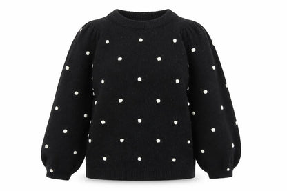 Dorothy Perkins Women's Black Polka Dot Pullover Jumper Size 10