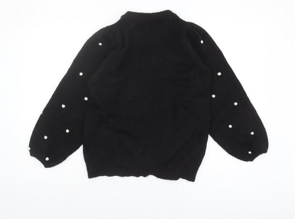Dorothy Perkins Women's Black Polka Dot Pullover Jumper Size 10