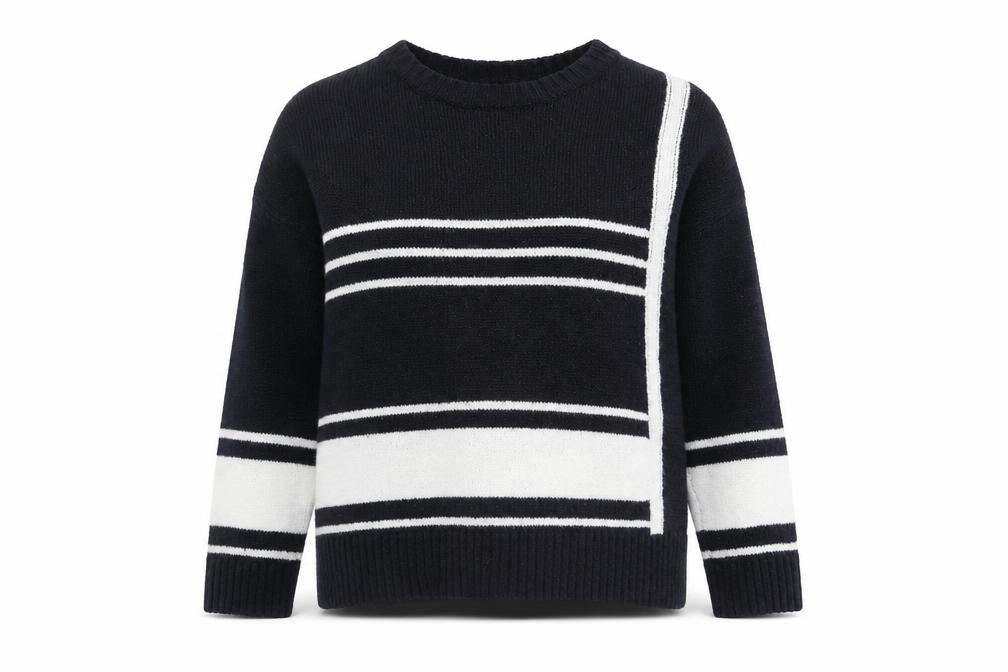 Wallis Women's Black Striped Pullover Jumper, Size 8