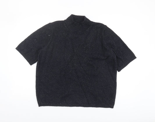Marks and Spencer Women's Black Mock Neck Jumper L