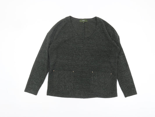 Next Women's Black V-Neck Pullover Jumper Size 12