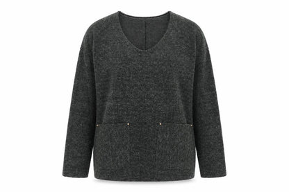 Next Women's Black V-Neck Pullover Jumper Size 12