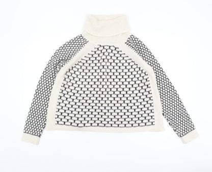 Next Women's Ivory Roll Neck Jumper, UK 8