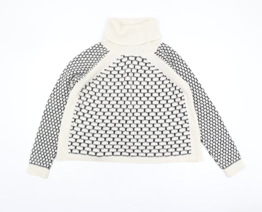 Next Women's Ivory Roll Neck Jumper, UK 8