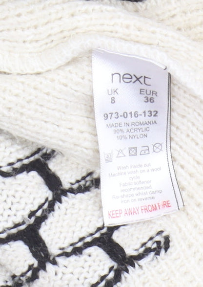 Next Women's Ivory Roll Neck Jumper, UK 8