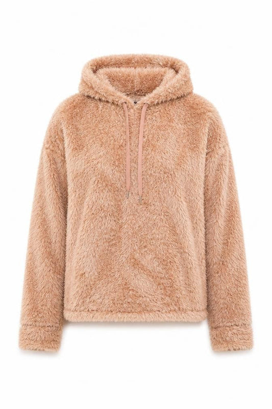 New Look Women’s Beige Fleece Pullover Hoodie S