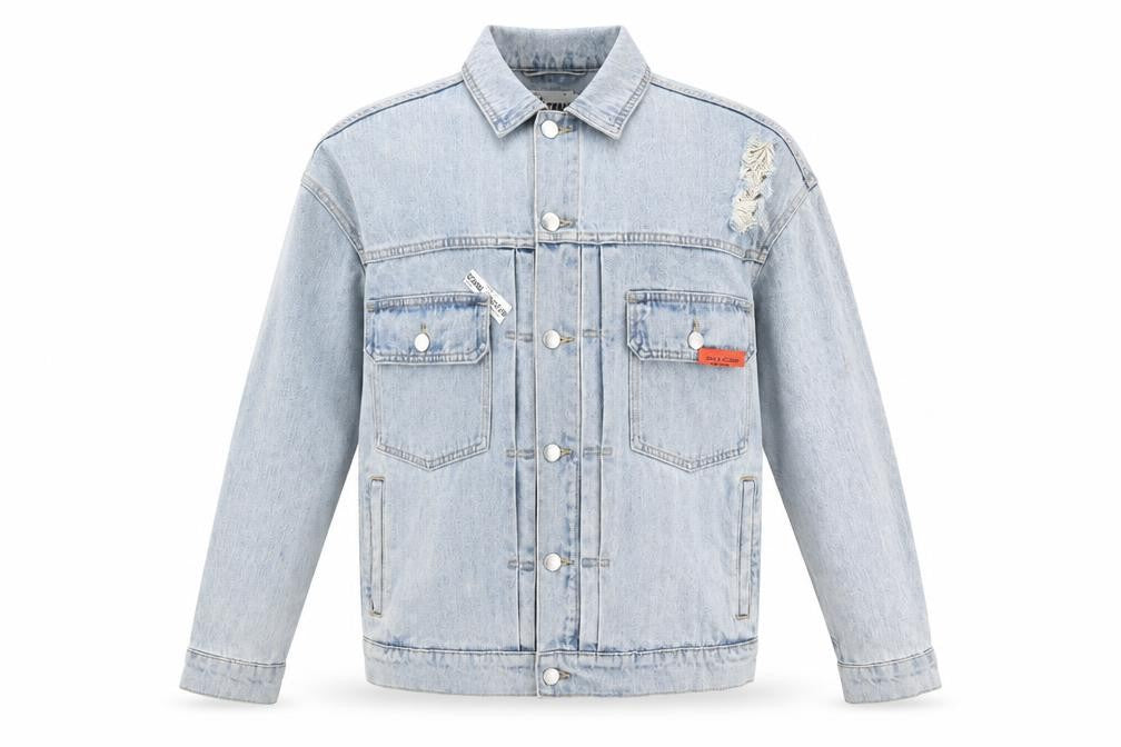 izzue Men's Blue Denim Jacket M, Basic Casual Style