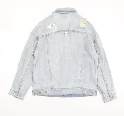 izzue Men's Blue Denim Jacket M, Basic Casual Style