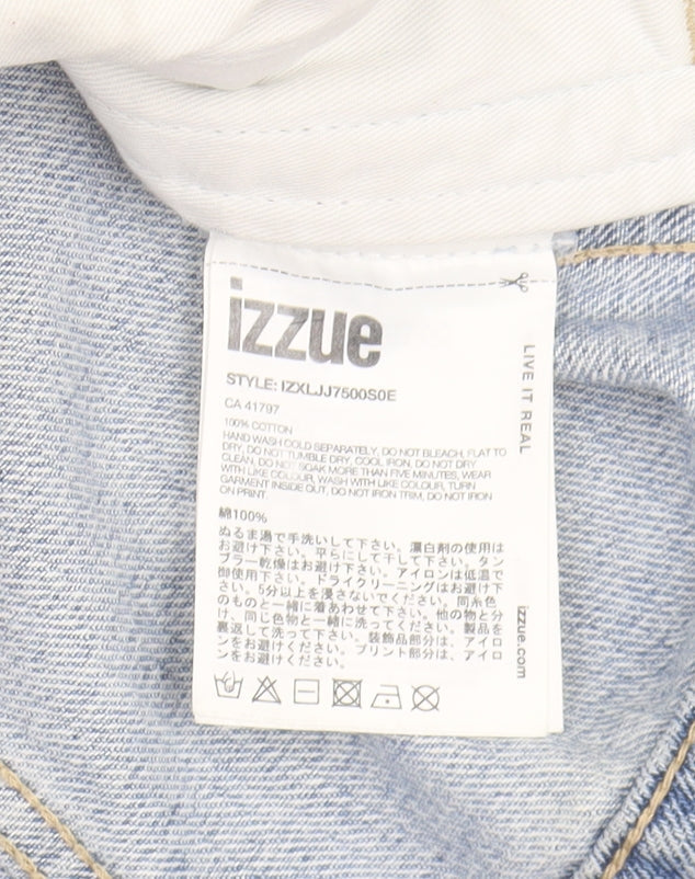 izzue Men's Blue Denim Jacket M, Basic Casual Style