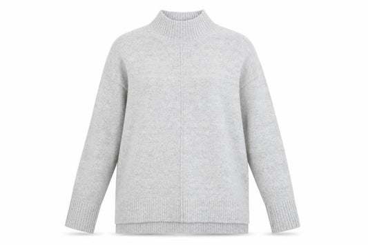 Oasis Women's Grey Mock Neck Knit Jumper, Size S