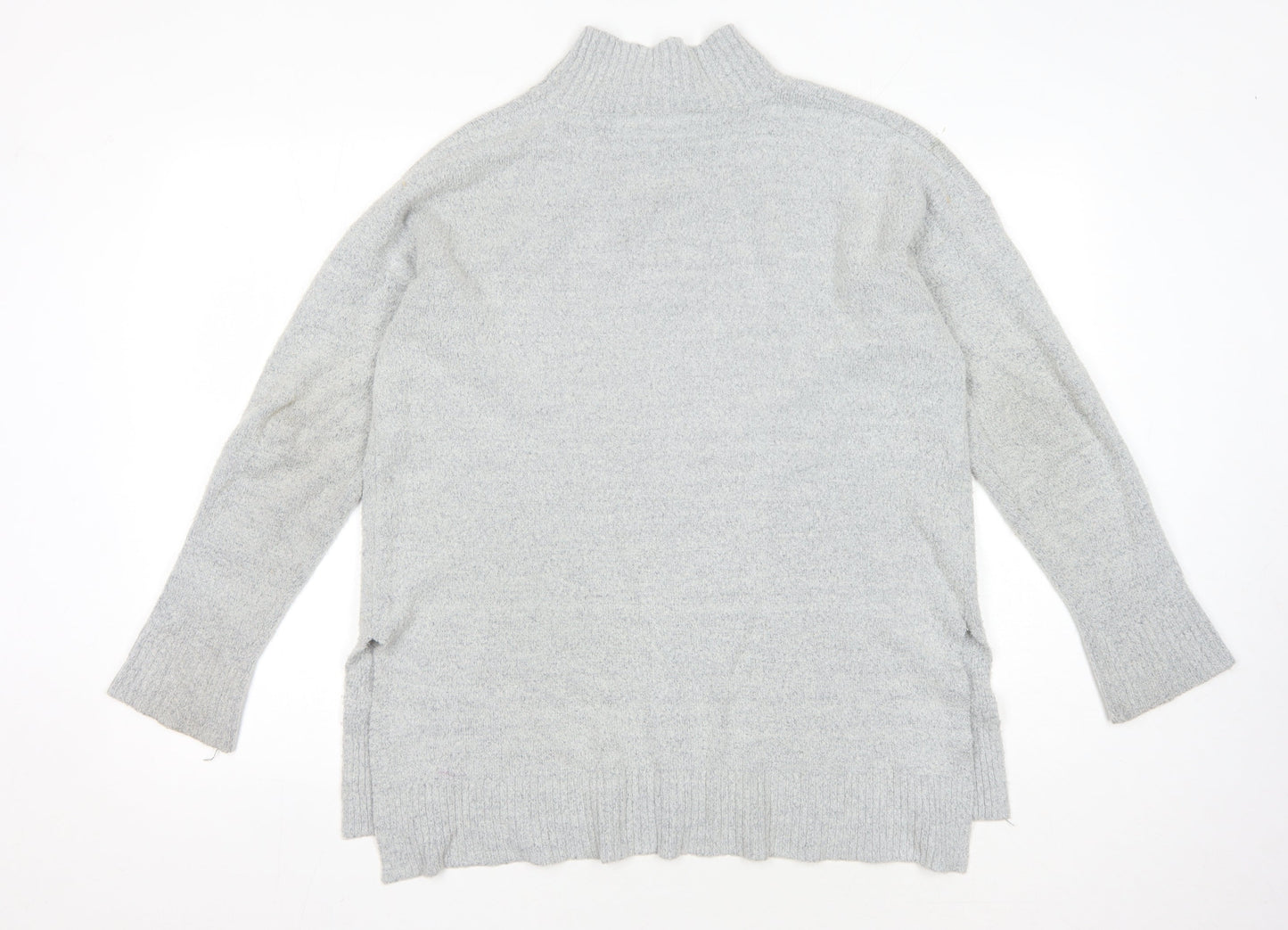 Oasis Women's Grey Mock Neck Knit Jumper, Size S