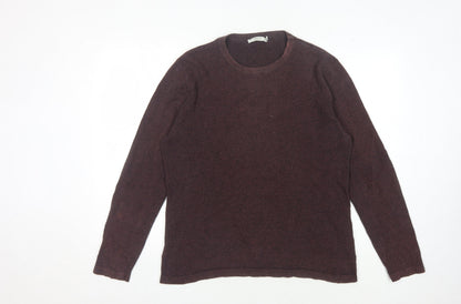 Jack & Jones Men's Brown Cotton Pullover Jumper L