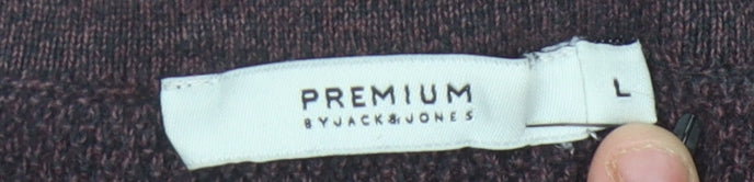 Jack & Jones Men's Brown Cotton Pullover Jumper L