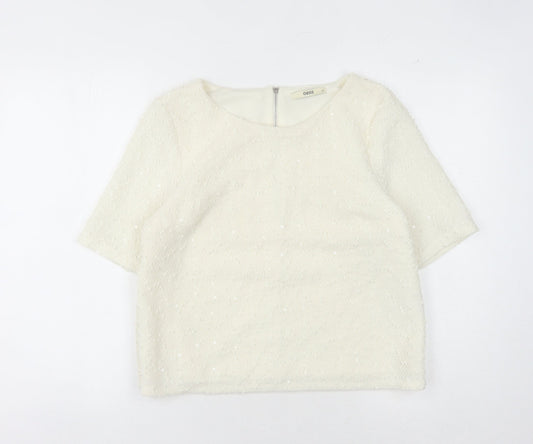 Oasis Women's White 3/4 Sleeve Top Size M