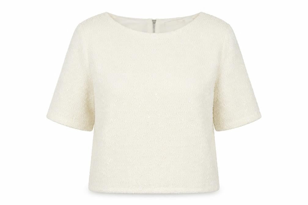 Oasis Women's White 3/4 Sleeve Top Size M