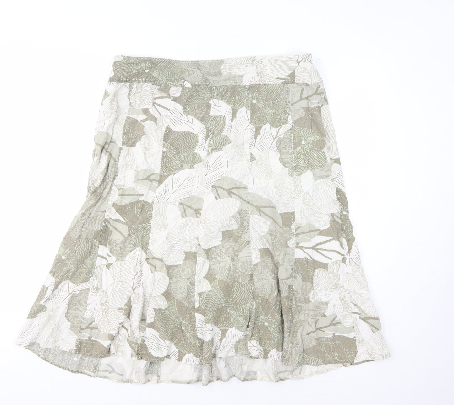 EWM Women's Beige A-Line Skirt Size 16 Floral