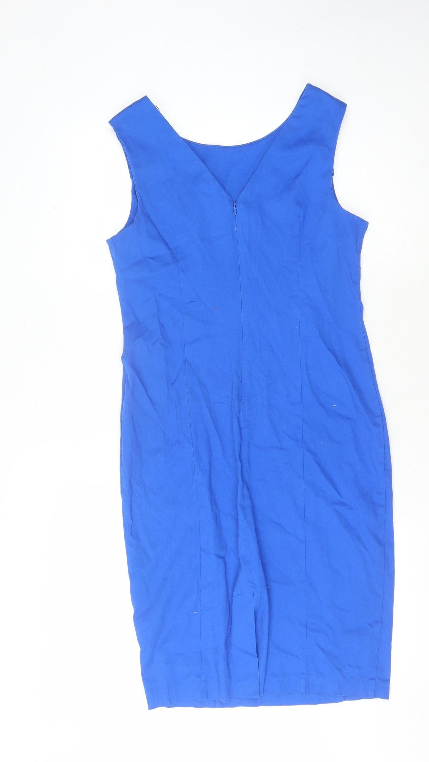 Roman Women's Blue Sheath Dress - Size 12 Sleeveless
