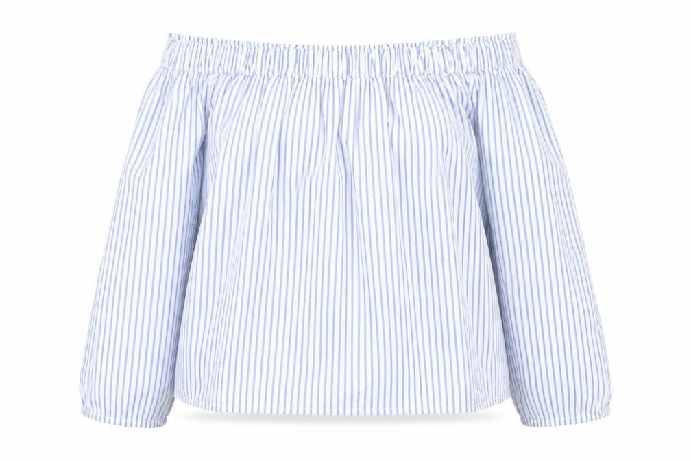 Gap Women's Blue Striped Long Sleeve Top M