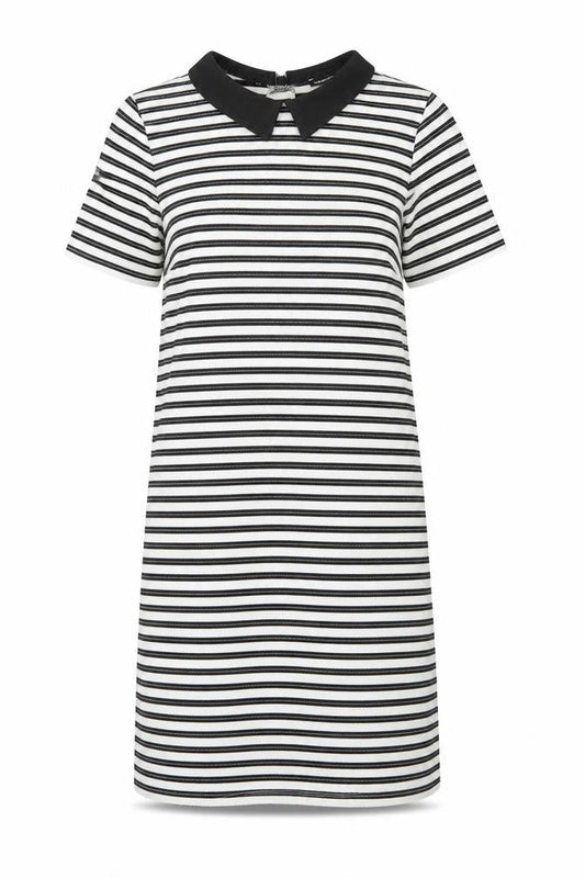 Warehouse Women's Black Striped Shift Dress Size 8