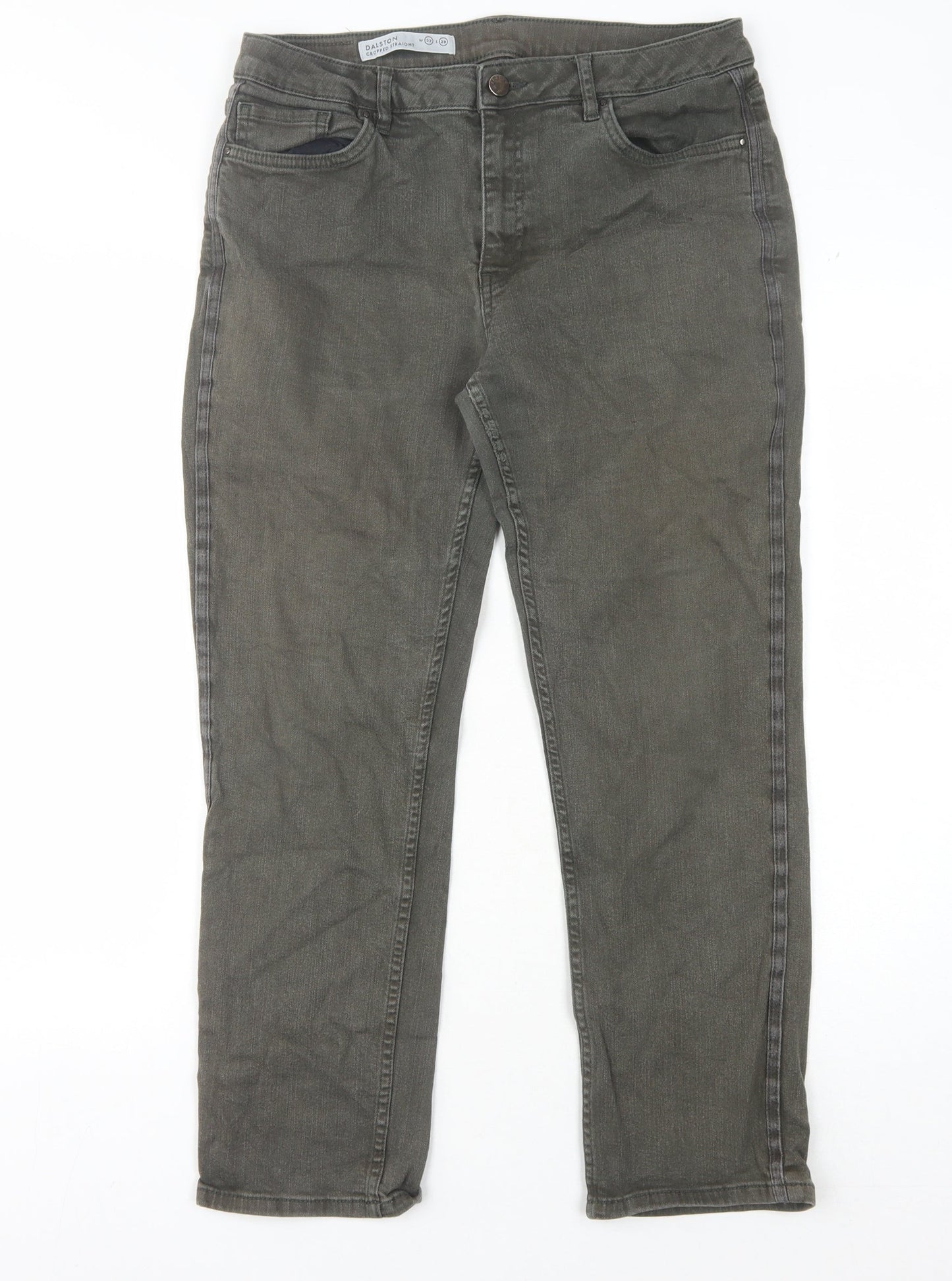 Jigsaw Women's Grey Cropped Jeans, Size L, Machine Washable