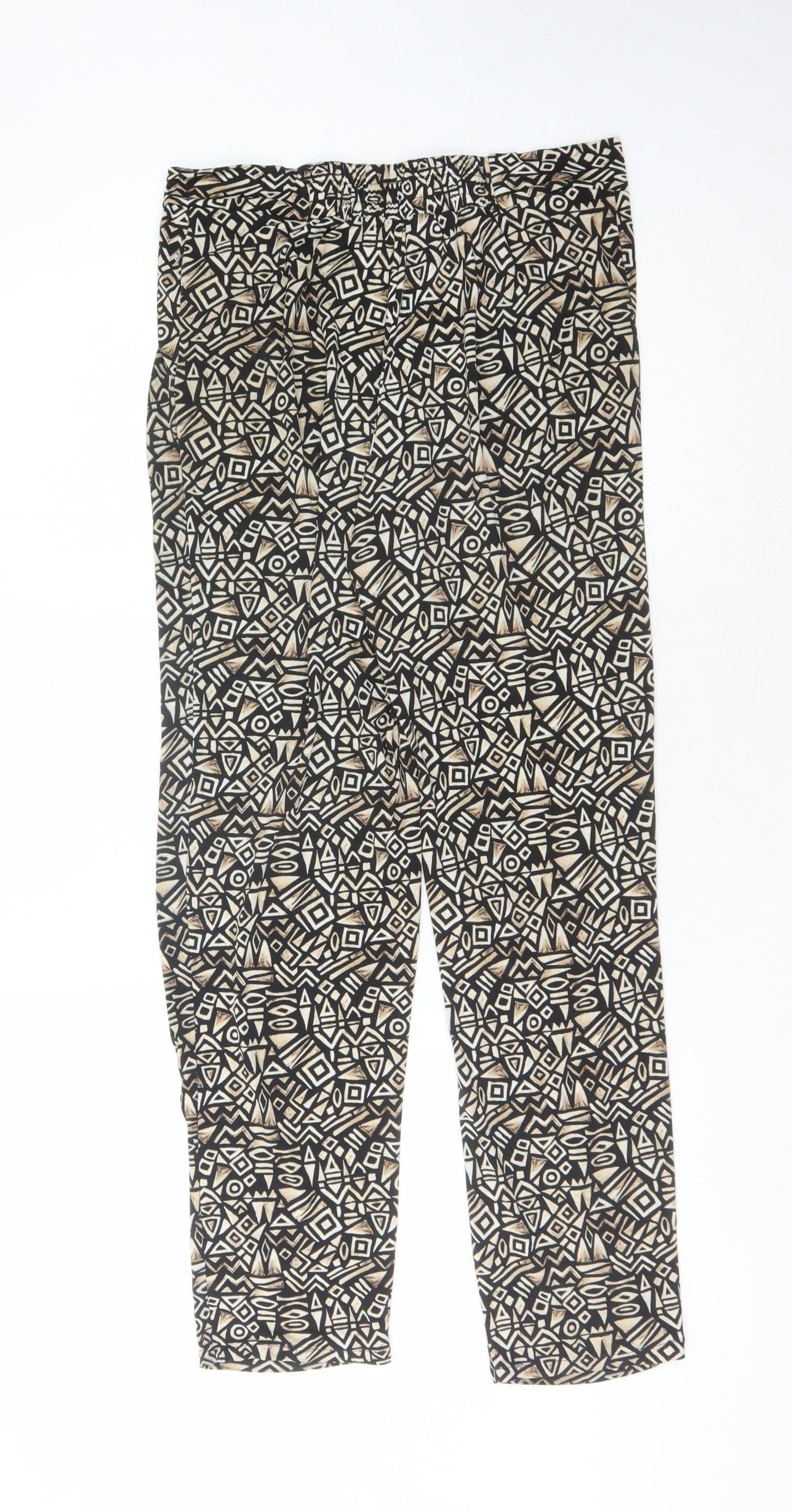 Wallis Women's Geometric Trousers, Size 10, Black