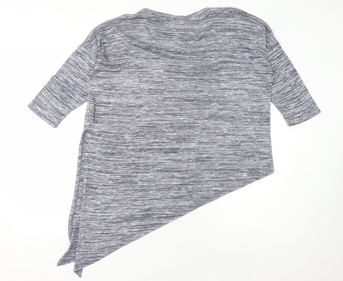 Wallis Women's Blue T-Shirt, M, Asymmetrical 3/4 Sleeve