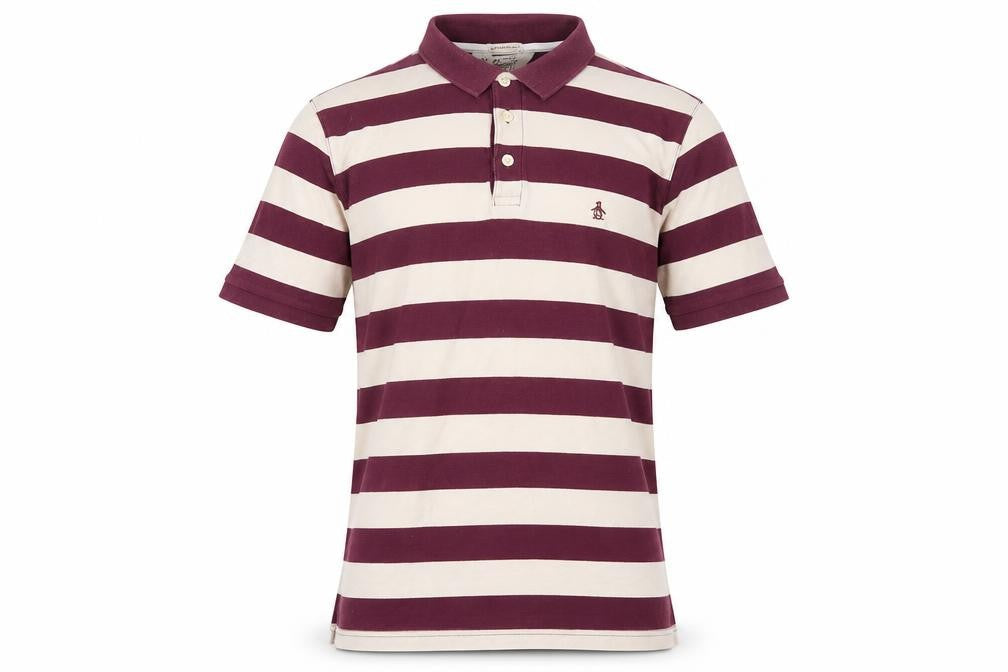 Original Penguin Men's Multicoloured Striped Polo Shirt M