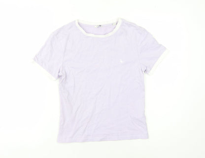 Jack Wills Women's Purple Ringer T-Shirt Size 8