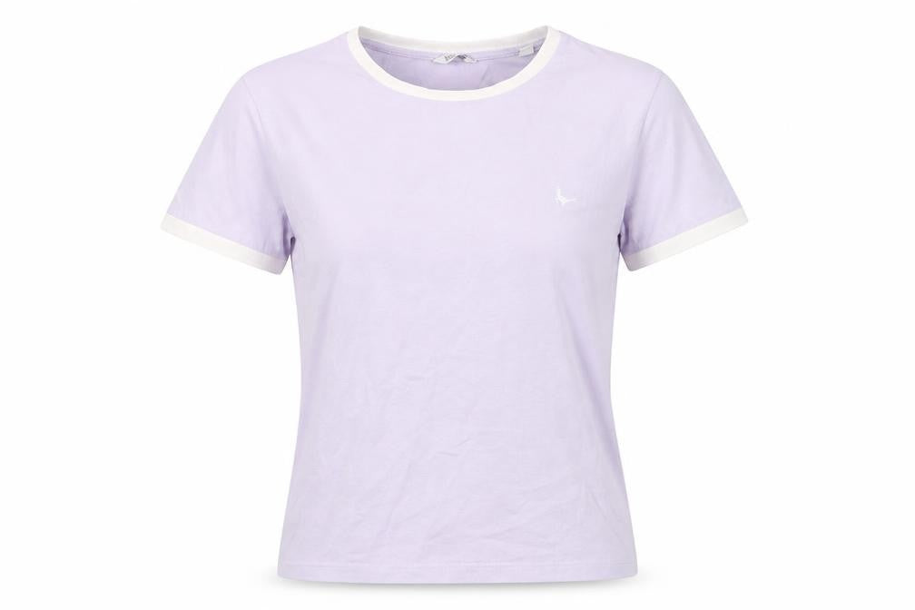 Jack Wills Women's Purple Ringer T-Shirt Size 8