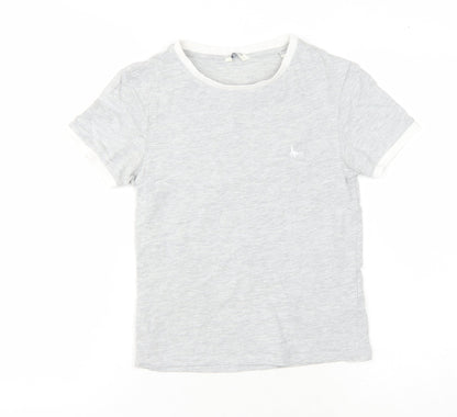 Jack Wills Women's Grey Crew Neck T-Shirt Size 4