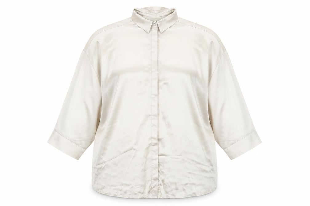 ASOS DESIGN Women's Ivory Button-Up Shirt, Size 16