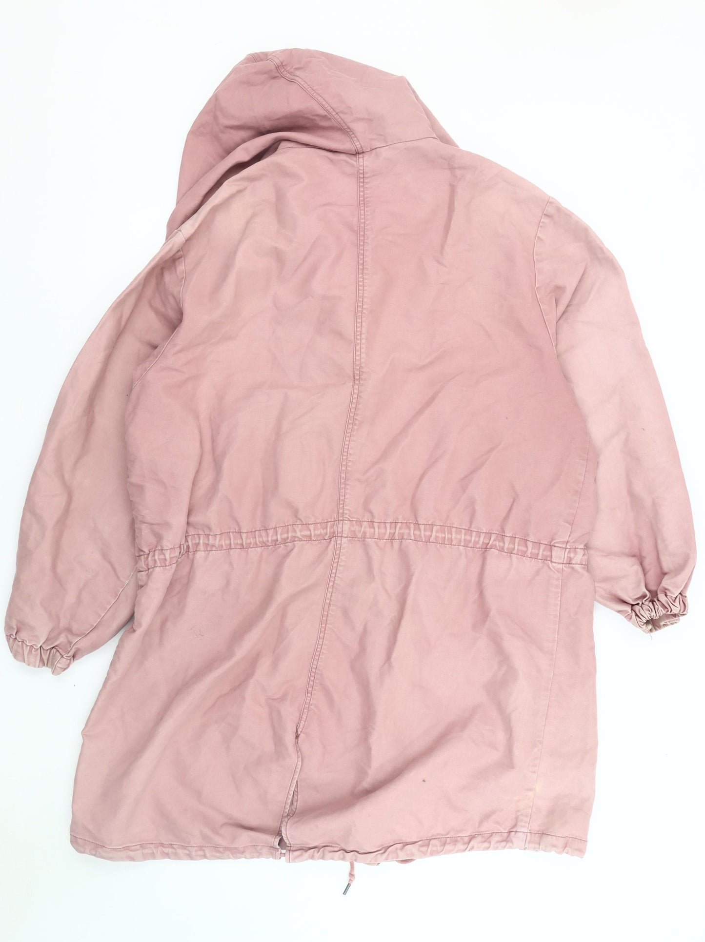 Monki Women's Pink XS Parka Jacket with Hood
